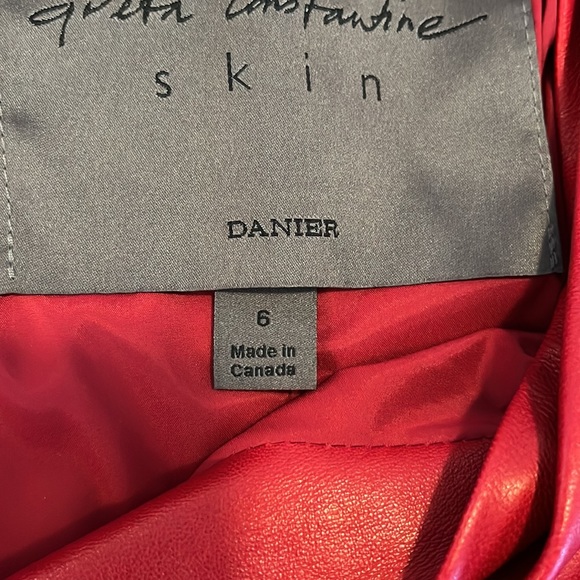 NWOT Greta Constantine red leather dress for Danier - Picture 8 of 10